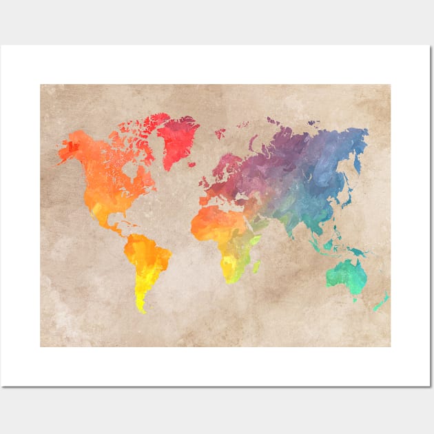 The colors of world map #map Wall Art by JBJart